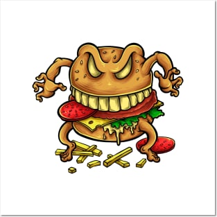 Burger monster Posters and Art